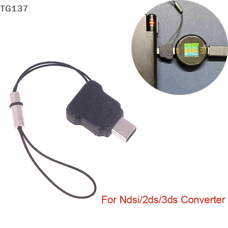 أسود NDSI 2DS 3DS USB C شحن محول نقل البيانات Ndsi/2DS/3DS نوع C محول محول موصل #2