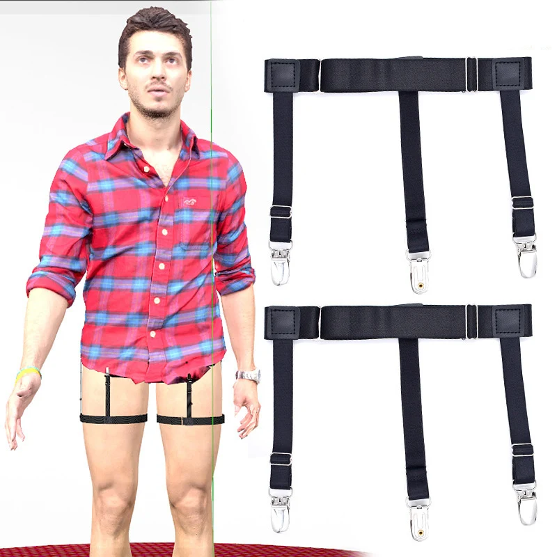 High Quality Shirt Stays Garters Suspenders Belt Adjustable Elastic Keep Shirt Holder Anti-skid Garters Tuckers Leg Suspenders