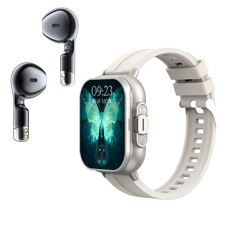 

Bluetooth-наушники, умные часы 2-в-1, монитор здоровья, вызов, музыки, фитнес-трекер, водонепроницаемые умные часы унисекс для Android Iphone