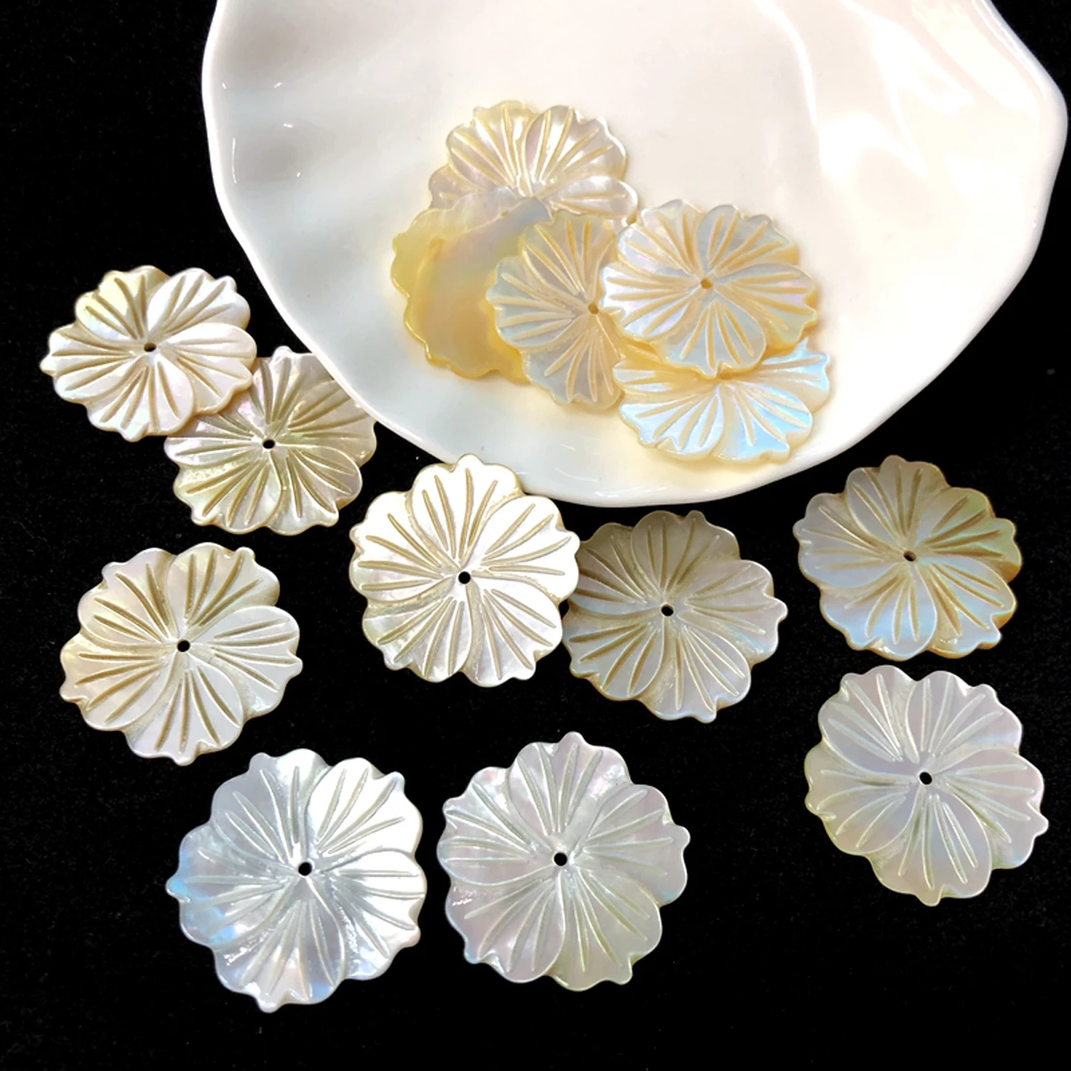 4Pcs Butterfly Shell Flower Beads DIY Loose Beads For Jewelry Making DIY Earrings Necklace Accessory