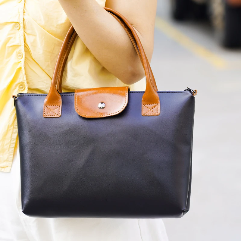 Ladies PU Leather 11/13/14/16 Inch Laptop Bag Handbag Simple Color Blocked Ultra lightweight carrying  Commuting Bag For Macbook