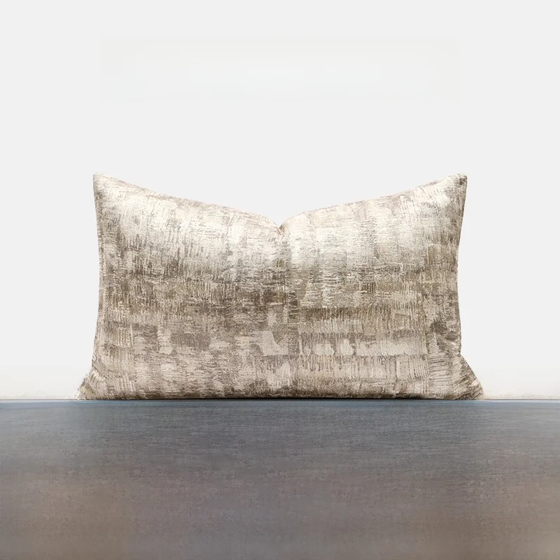 

Golden Grey Texture Pillow Modern Sofa Living Room Hotel Cushion Square Removable Cover Polyester Filling Pillow