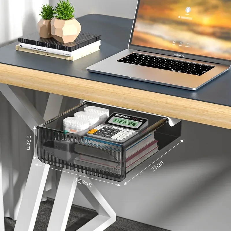 Caja de almacenamiento de mesa de almacenamiento invisible nueva caja de almacenamiento de extracción colgando debajo del cajón de escritorio