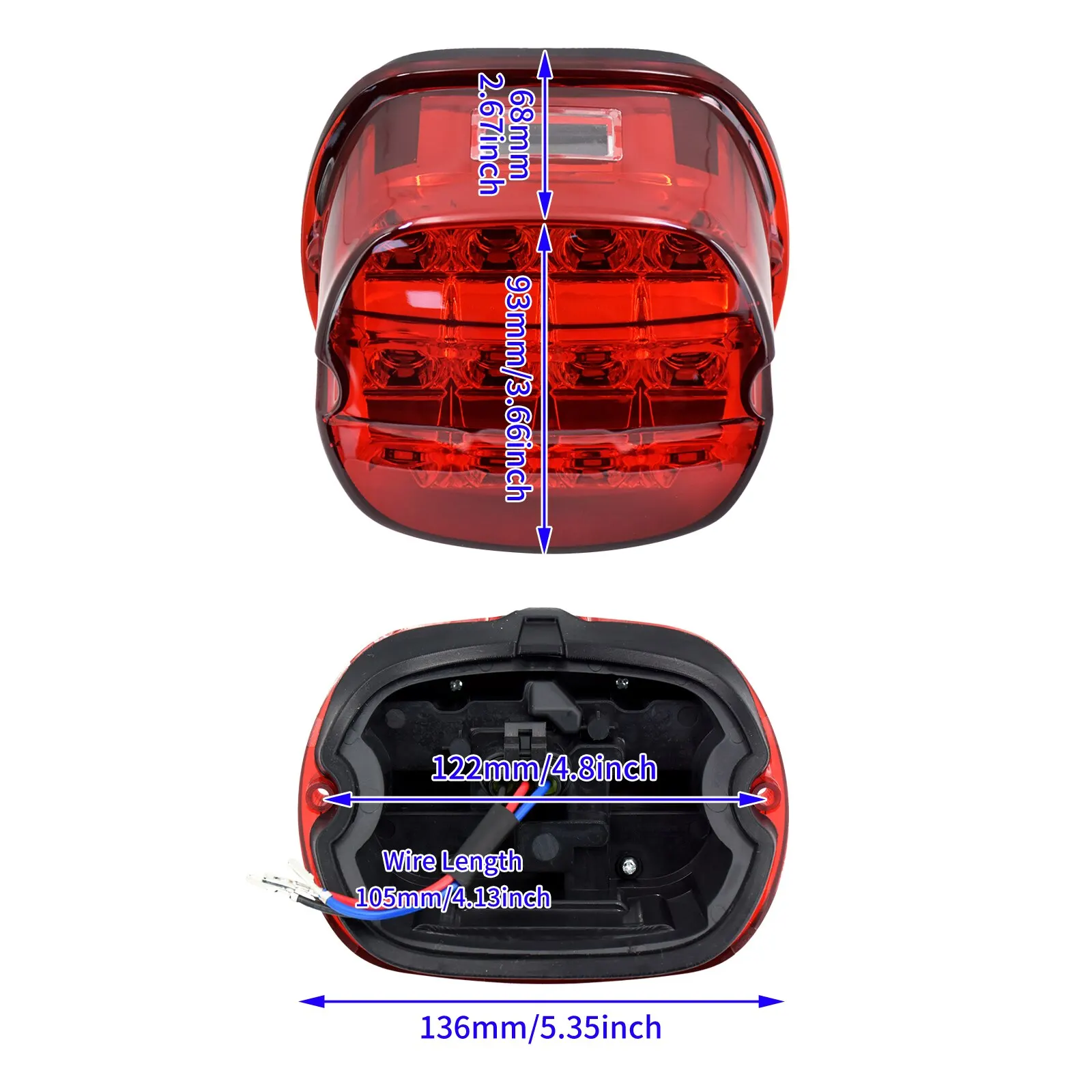 Motorcycle Red LED Brake Tail Light Rear Lamp For Harley Dyna Fat Boy Sportster XL Touring Road King Street Glide FLHR FLHX view 6