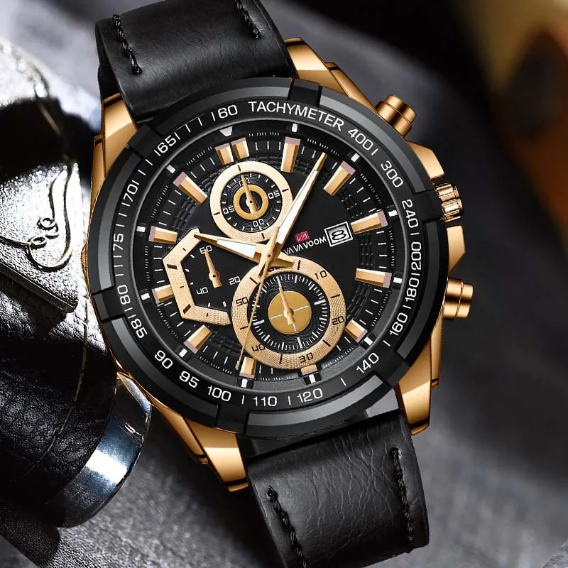 Sport Watches For Men Waterproof Luxury Brand Leather Men Quartz Wristwatches Luminous Calendar Male Casual Clock Relojes Hombre