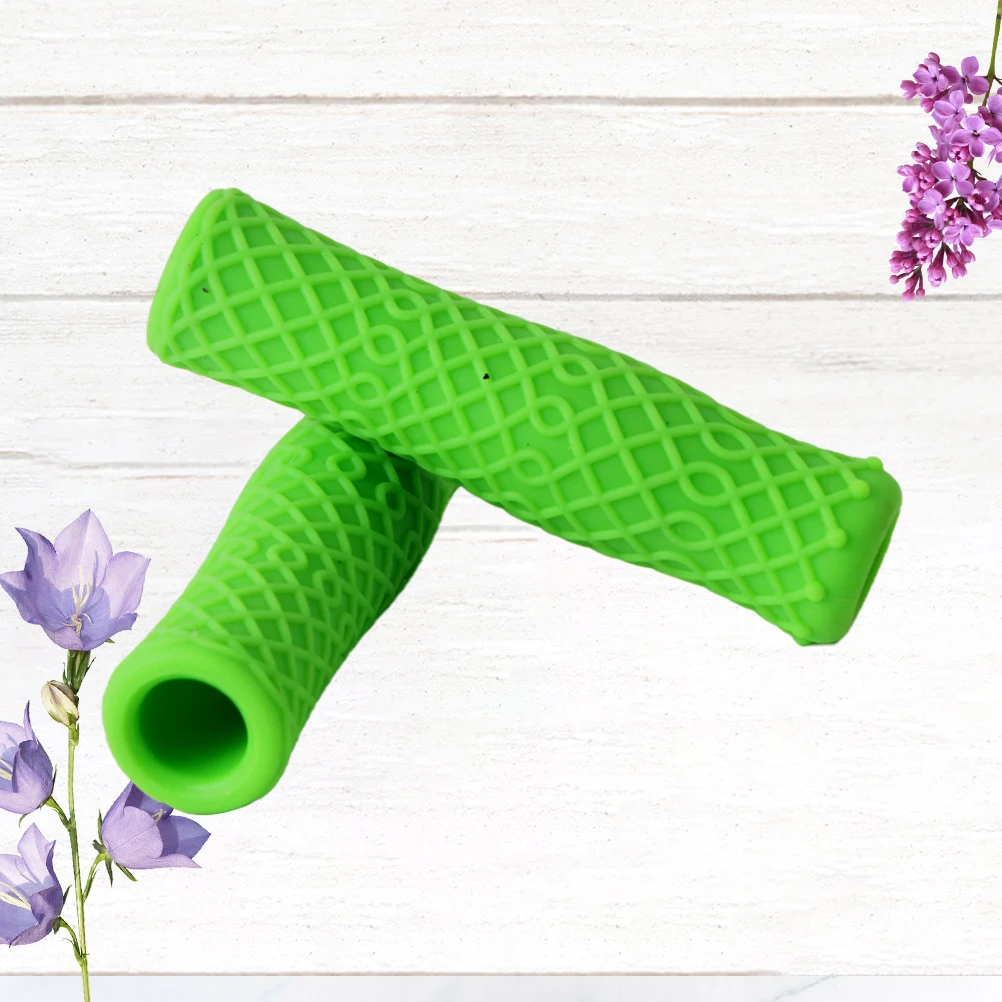 

Bike Handle Grip Handlebar Cover Scooter Protective Green Bicycle Silicone Grips