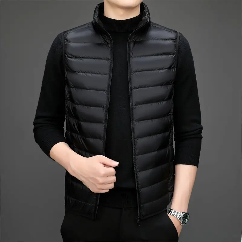 

Men's Lightweight down Cotton Vest 2025 New Sle Casual Outerwear In/Out Wear Spring Autumn Faion Trend ort Length