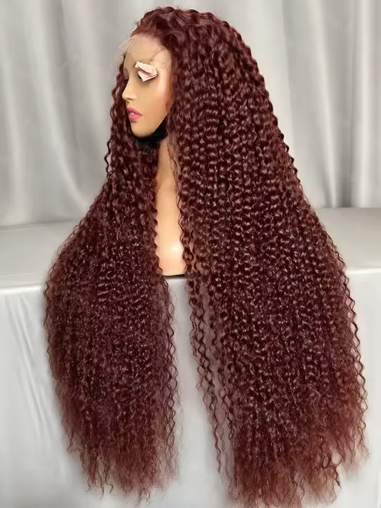 200 Density 30 40 Inch Reddish Brown 13x6 Lace Frontal Wig Colored Curly Wigs Human Hair Deep Wave 13x4 13x7 HD Lace Frontal Wig