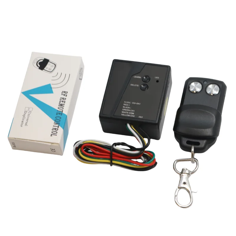 New Wireless Remote Control Switch 433.92MHz, 2 Channels, 12-24V AC/DC Transmitter with Receiver