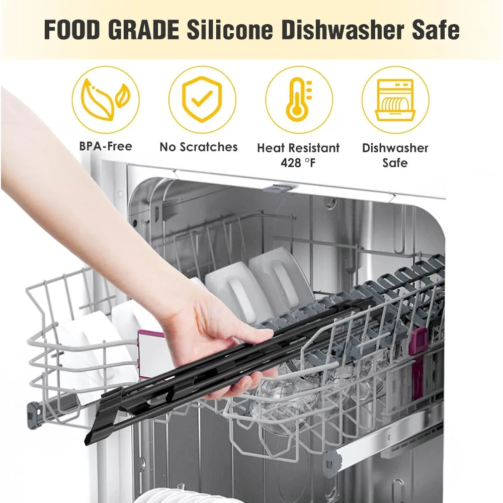 Triangular Roll-Up Dish Drying Rack with Silicone Coating Stainless Steel Frame, Space-Saving Kitchen Sink Organizer, Black - view 6
