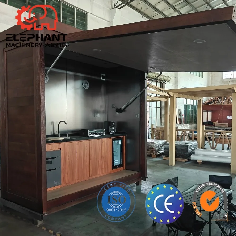 New Arrivals Customized Waterproof Eco-Friendly Outdoor Kitchen BBQ Grill with Shed Stainless Steel Flame Safety Device