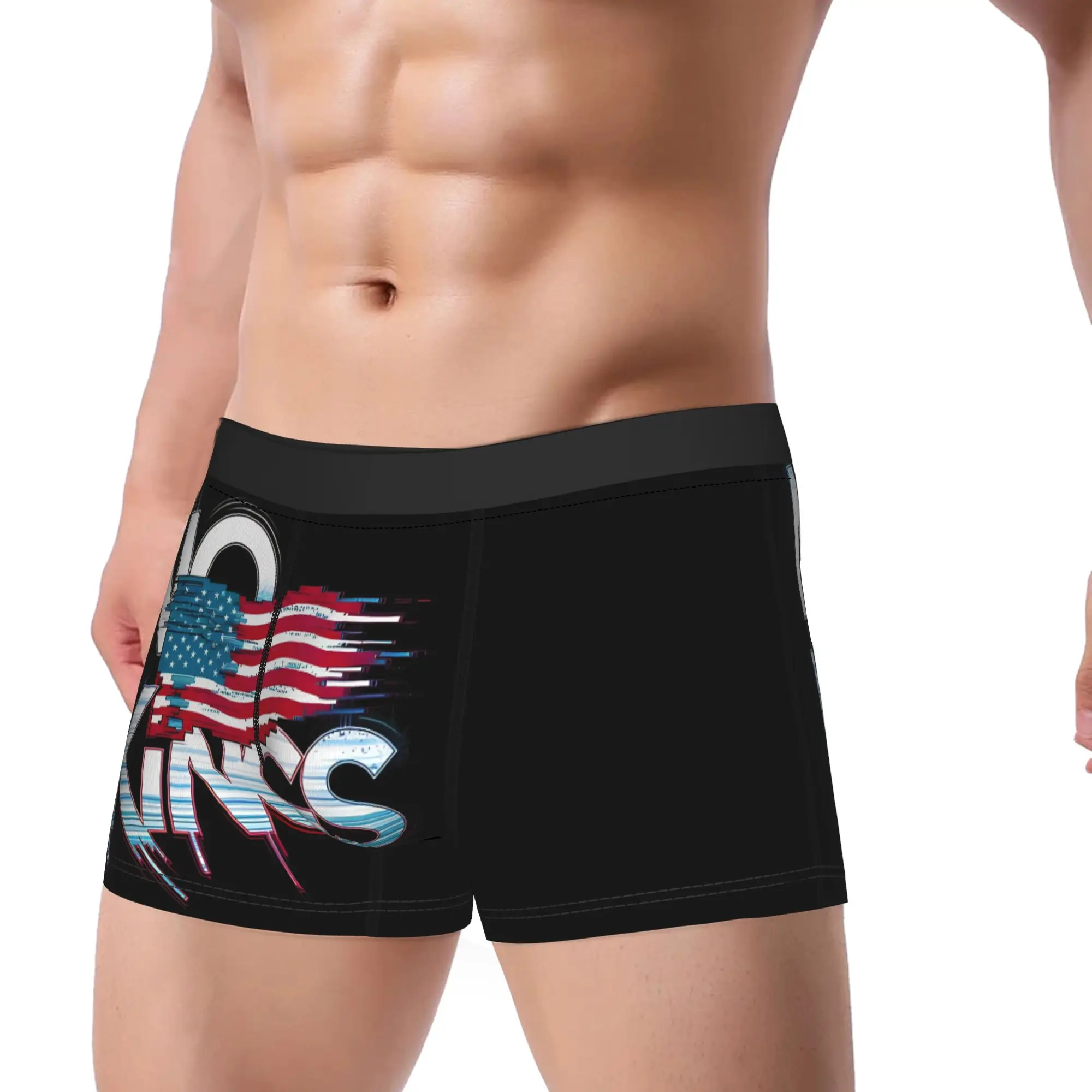 American Flag Graphic Anti Authoritarian Freedom No King Underpants Homme Panties Male Underwear Print Shorts Boxer Briefs