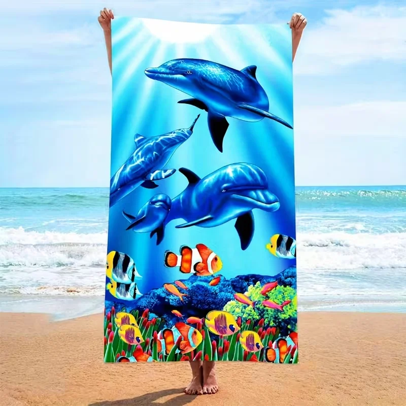 Cartoon Printed Ultra-fine Fiber Beach Towel Quick Drying Super Absorbent, Lightweight Travel Towel Beach Towel Swimmers Towel