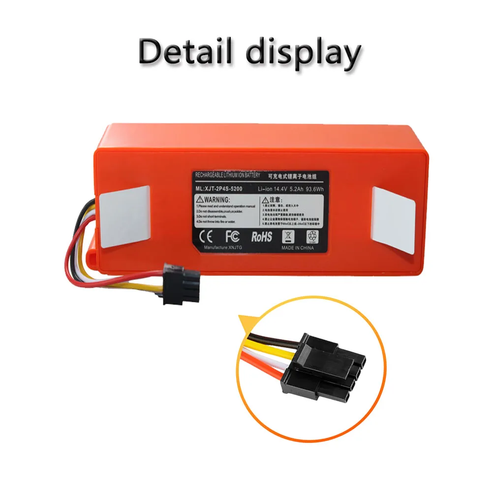 بطارية مكنسة كهربائية قابلة للشحن ، 14.4 فولت ، 5200 مللي أمبير ، BRR-2P4S-5200D ، مناسبة ل شاومي 1ST Robolock SDJQR01RR ، كنس