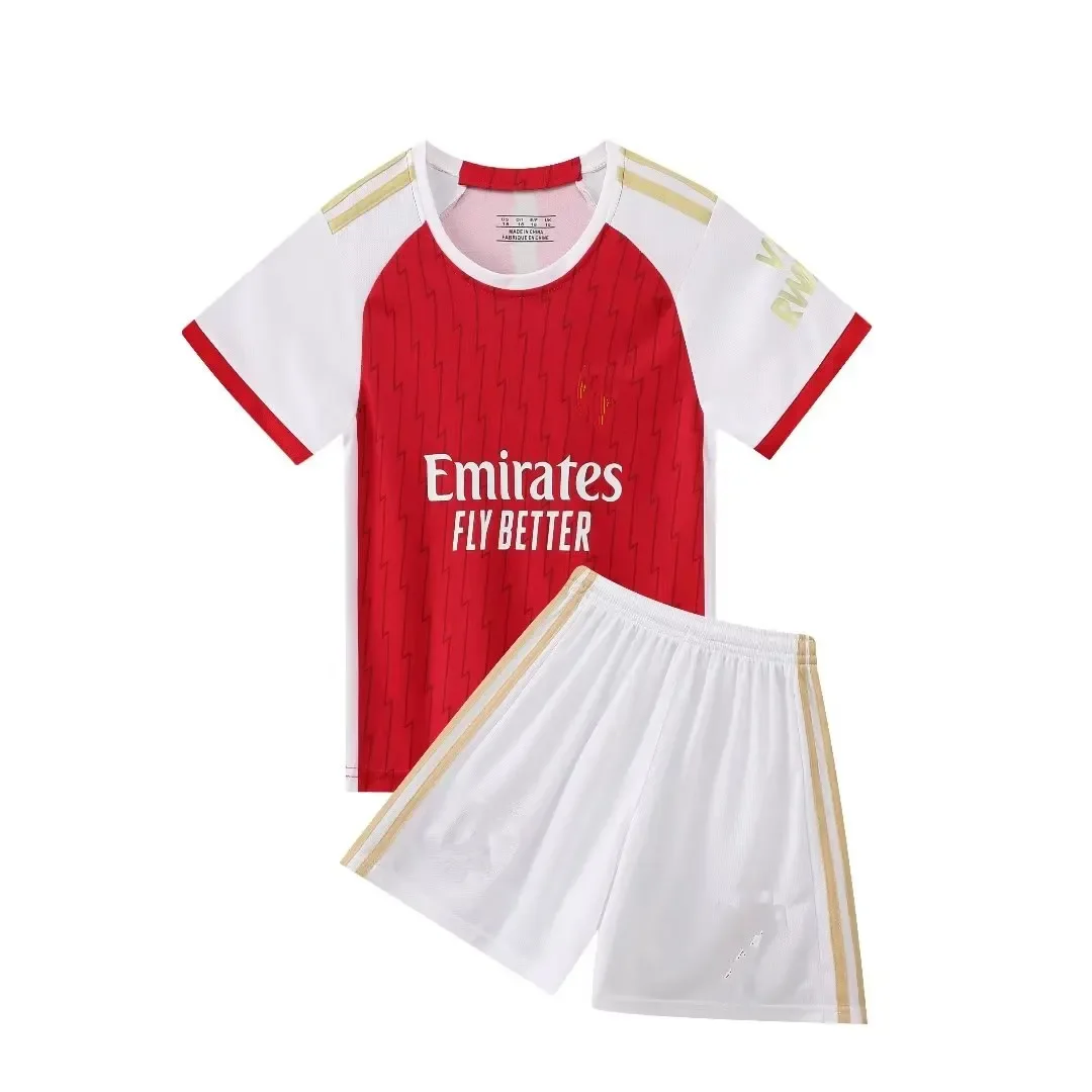 children's  sport set boy girl gunners Fans shirt Training wear men and kids games  soccer kits Leisure Uniforms