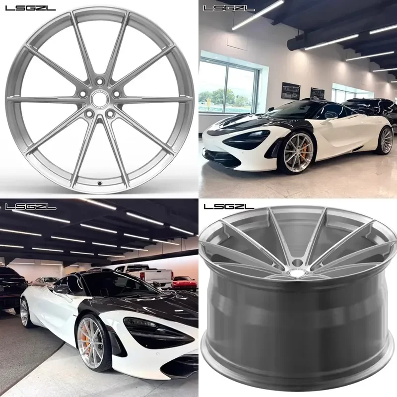 i Custom 1 Piece Forged Wheel 18 19 20 21 22 Inch Brushed Silver Machined Face 5x114.3 5x112 5x130 6x139.7Jante for