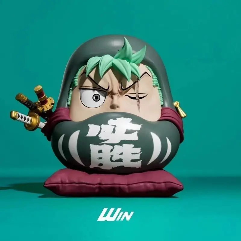 One Piece Series Figure Q Version Daruma Sanji Zoro Luffy Pvc Statue Model Desktop Ornament Doll Toys Children'S Festival Gifts