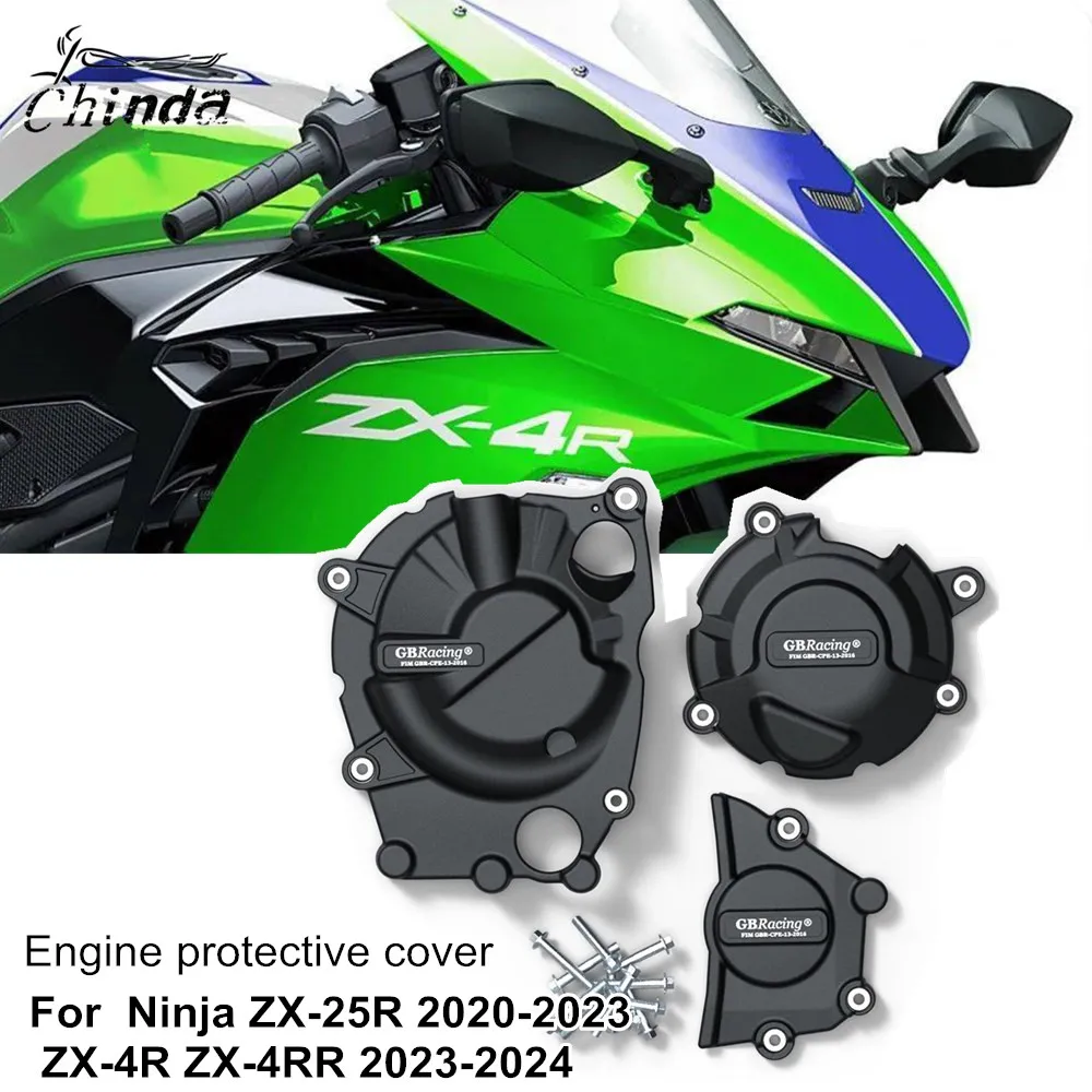 

For Kawasaki Ninja ZX-4R ZX-4RR ZX 4R ZX 4RR 2023-2024 ZX-25R 2020-2023 Motorcycle Engine Cover Set Engine Protection Cover