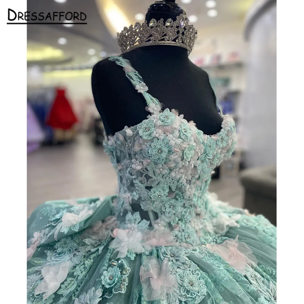 Gaun pesta putri gaun Quinceanera 2023 dengan manik-manik pita applique payet manis 16 gaun Vestidos De 15 ainggos