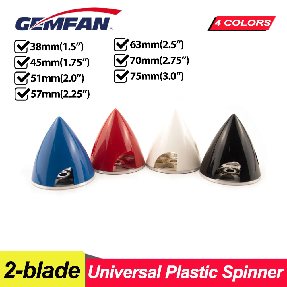 1PC GEMFAN Propeller Spinner Props Plastic 2-blade Nylon 1.5/1.75/2.0/2.25/2.5/2.75/3.0