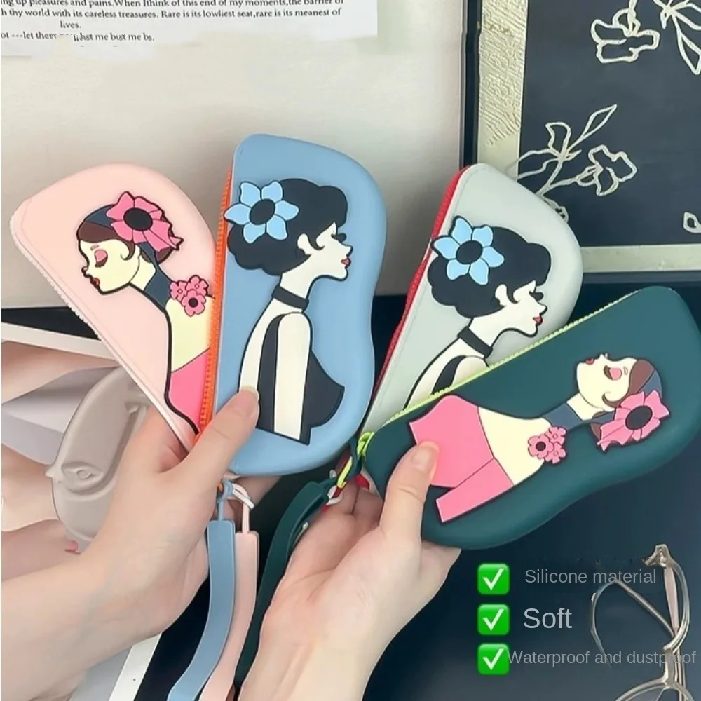 

Fashion Multifunctional Silicone Glasses Bag Waterproof Dustproof Sunglasses Storage Bag Cartoon Coin Purse Small Items Bag Male