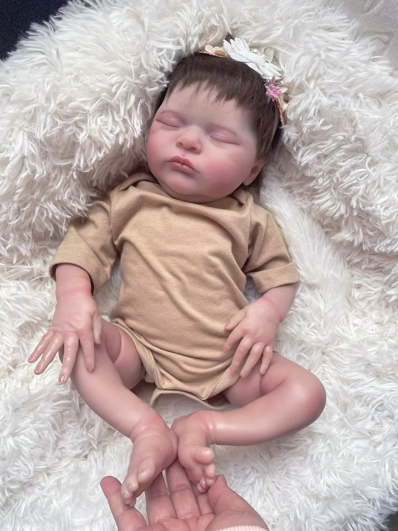 

48CM Laura Reborn Baby Dolls Very Lifelike Soft Touch Newborn Baby Size 3D Skin with Visible Veins High Quality Handmade Doll