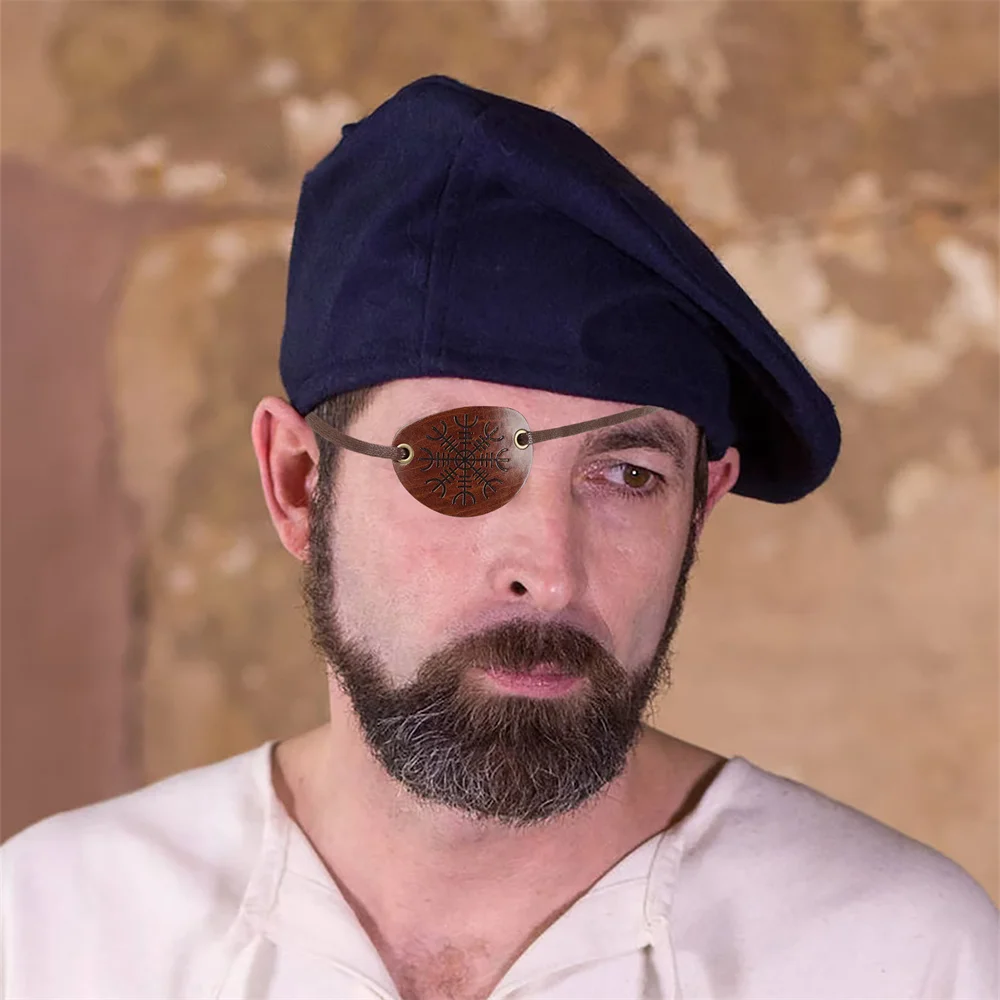 ที่ปิดตาหนังโจรสลัดยุคกลางอุปกรณ์คอสเพลย์แนววินเทจพร้อมเชือกปรับได้อุปกรณ์เครื่องแต่งกายวันฮาโลวีนสำหรับงานเทศกาล