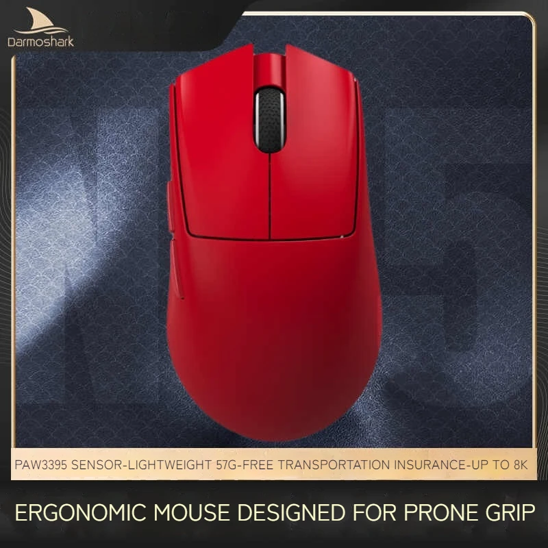 

Darmoshark N5 Finger Grip Big Hand Mouse Lightweight 8k Three Mode Wireless Mouse Ergonomic Esports Game Office Mouse Boys Gifts