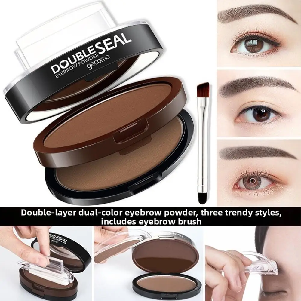 2 Colors Quick Make Up Eyebrow Powder Palette Makeup Tool 3 styles Coloring Perfect Shape Brow Stamps Eyebrow Powder Seal Stamp
