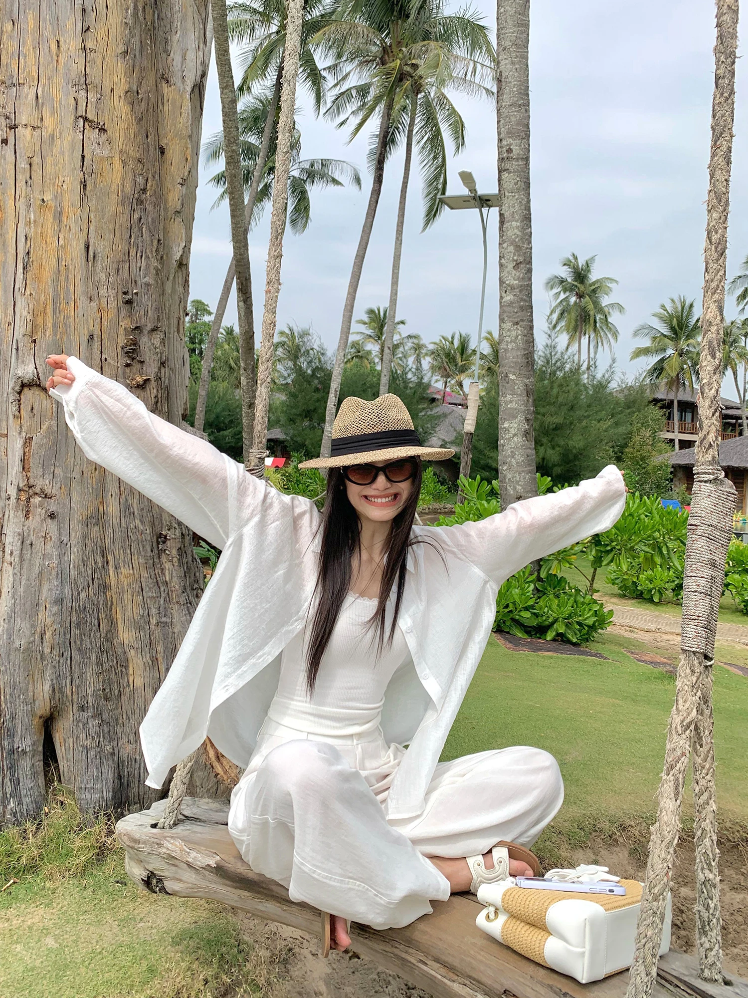 

Pusumede Loose Lightweight Long Sve Women's irt Transparent Textured Casual Sle Faionable Summer Sun Protection