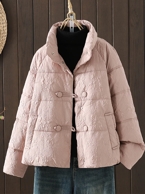 

Ele Thiened Warm down Cotton Jaet ort Outerwear Women's Winter Faion Loose Bread Sle Casual Top