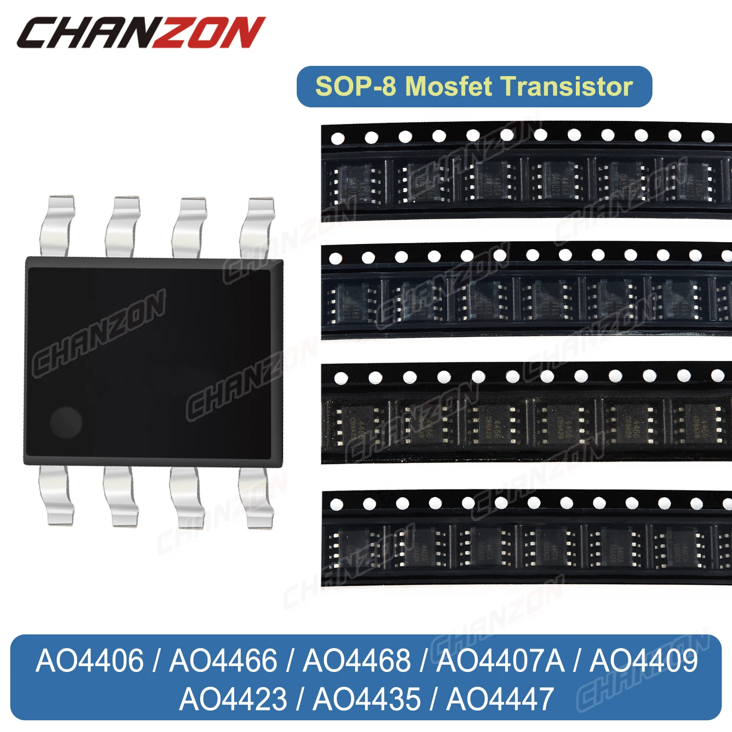 Circuito integrado de Transistor Mosfet de 8 pines, Sop8, Ao4406, Ao4466, Ao4468, Ao4407A, Ao4409, Ao4423, Ao4435, Ao4447, Canal N/P