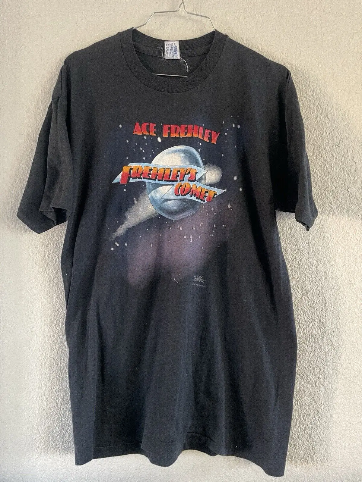 Vintage 80s Ace Frehley T-Shirt Frehley’s Comet Band Concert Large USA Rock 1987