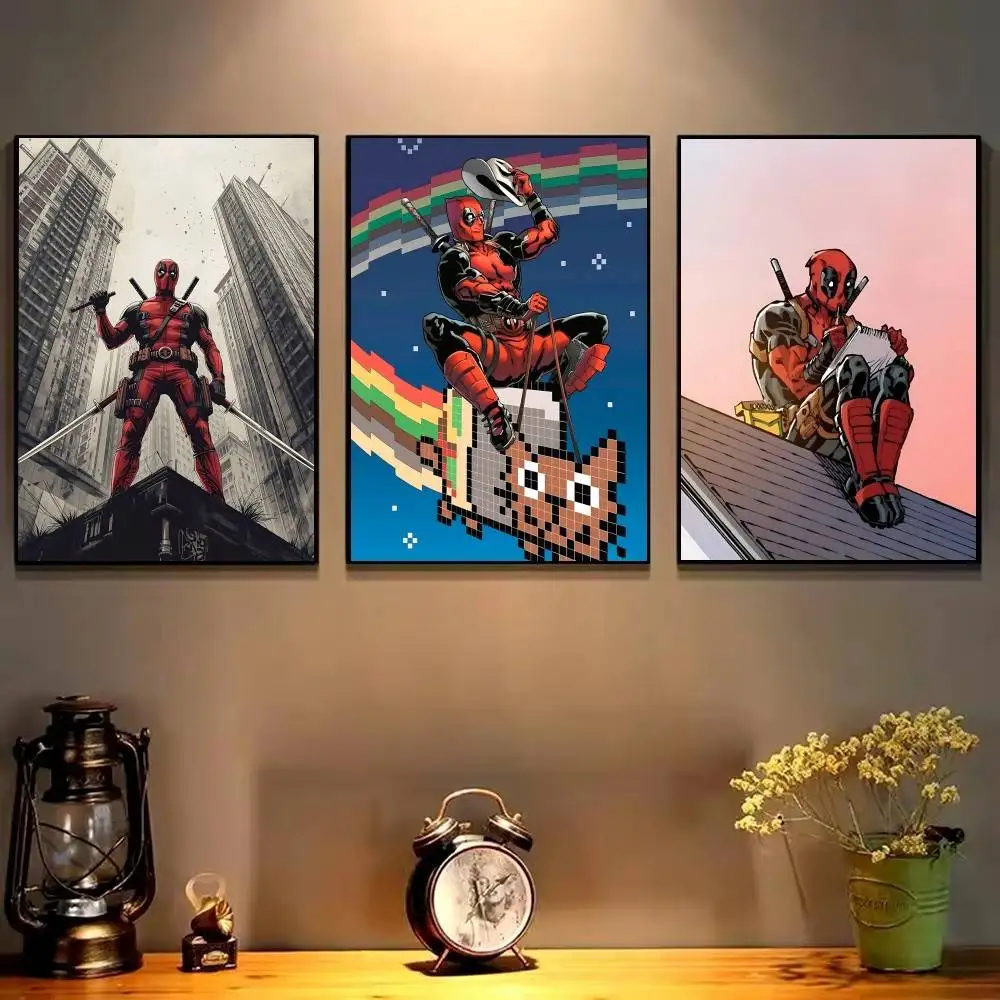 1pc Classic Movie Cartoon D-D-DeadpoolS Funny Hero Posters Fancy Wall Sticker for Living Room Bar Decoration Wall Decor - view 3