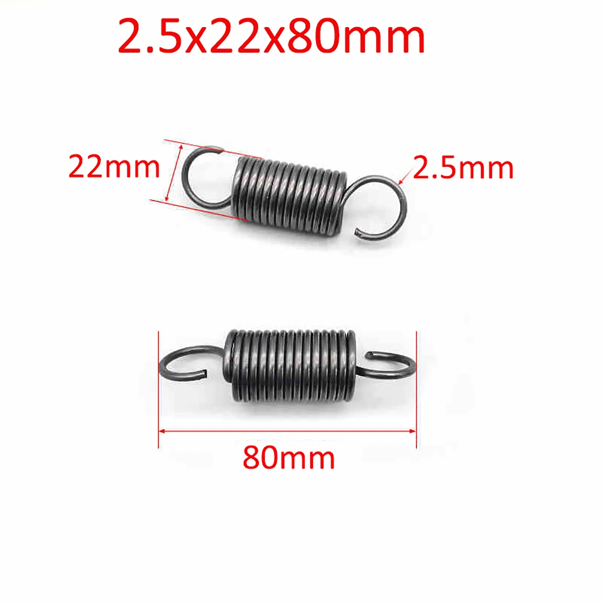 1pcs Extension Spring OD 22mm Wire Diameter 2.5mm Expanding Spring Tension 2.5x22x60mm/70mm/80mm/90mm/100mm/120mm/130mm/150mm