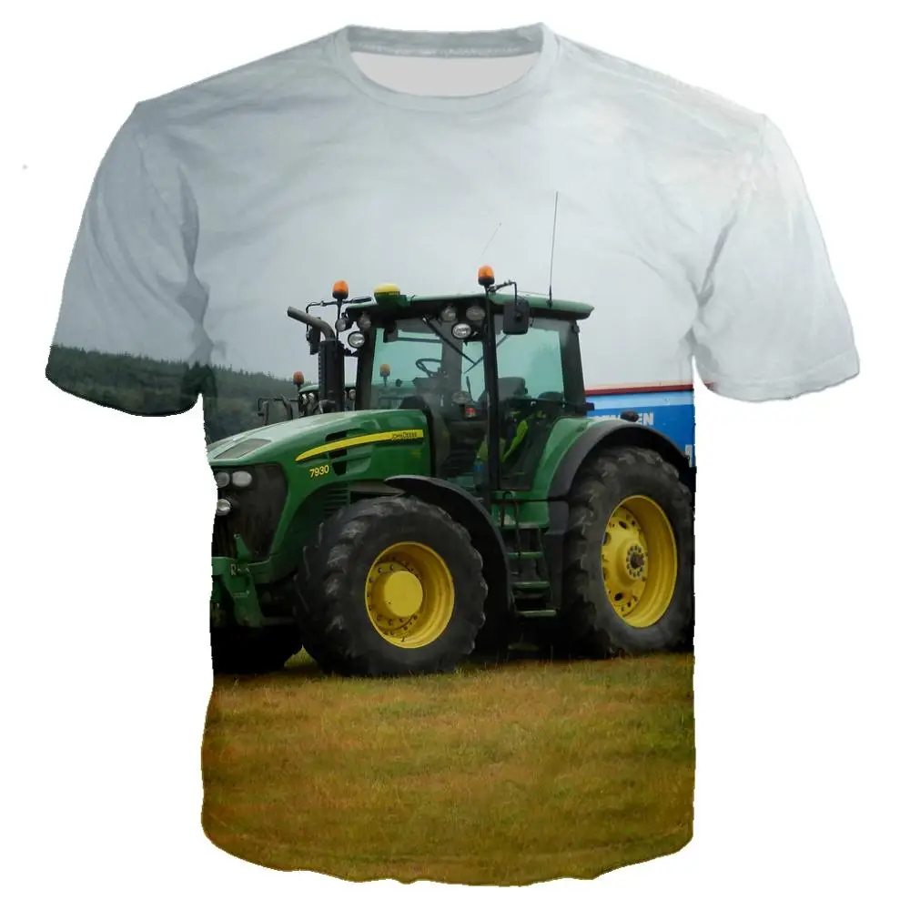 

Personality Summer Farm 3D Print Car Tractor T-shirt Ropa Hombre Fashion Casual Streetwear Men Tops Tee T Shirts Simple Clothing