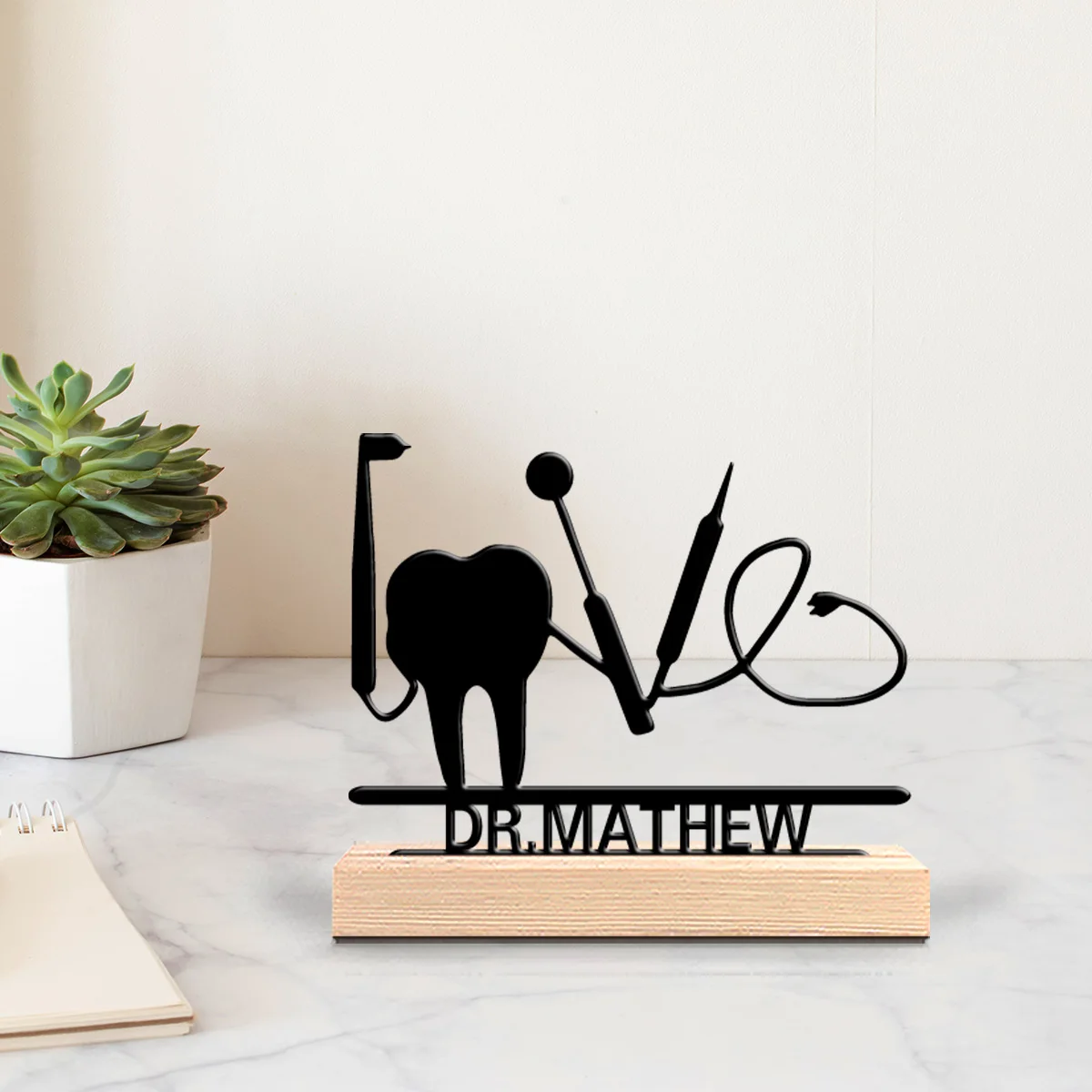1pc Cute Personalized Custom Dentistry Metal Statues Suitable for dentists medical staff desktop decorative arts office