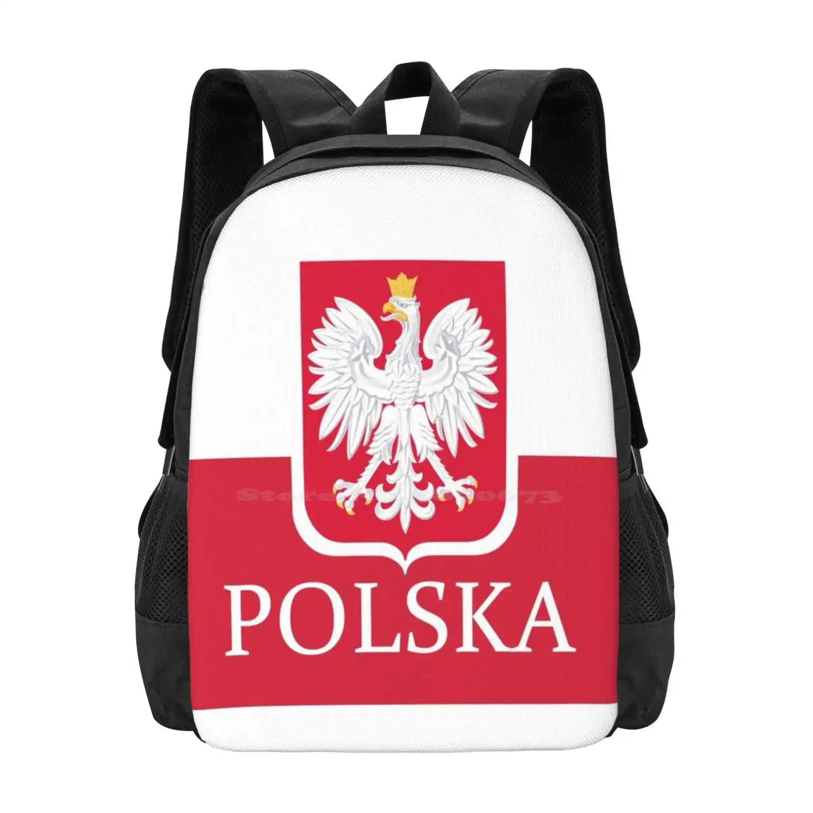 Patriottische Polenskavlag Patroon Bagpack Schooltassen Polish Polen Polen Vlag Retro Vintage Erfgoed Reizen