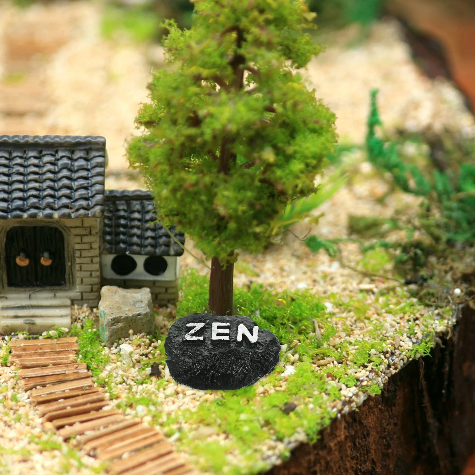 

1pc Zen Style Mini Garden Stone Decoration Resin Rock Ornament Sand Table Simulated Stone Home Garden Fish Tank Decor
