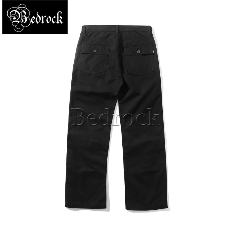 MBBCAR flare pants for men Knee double pleats bell bottomed pants Japanese workwear cargo pants pure cotton twill cleanfit pants