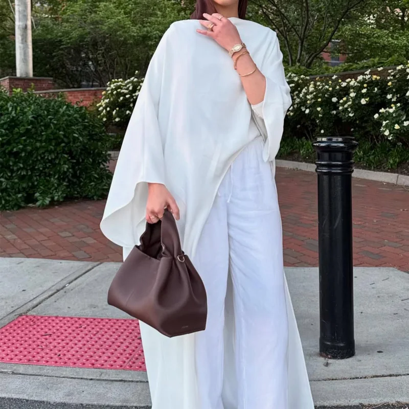 

Арабское платье Ид Рамадан Модная женская одежда Абая Дубай Роскошный кафтан Kebaya Исламский простой нерегулярный однотонный топ