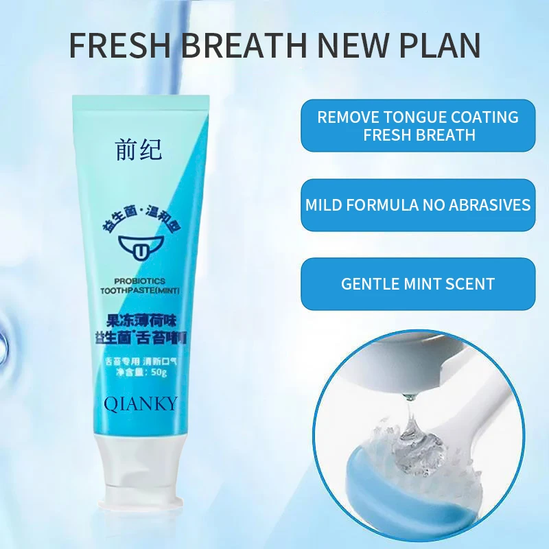 Tongue Scraper and Coating Cleaning Gel  Fresh Remove Oral Odor To Cleaner for Bad Breath Clean