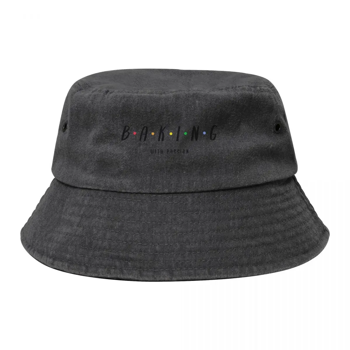

Baking with passion text Bucket Hat Icon Hat Man For The Sun Trucker Hat Designer Mens Hats Women's