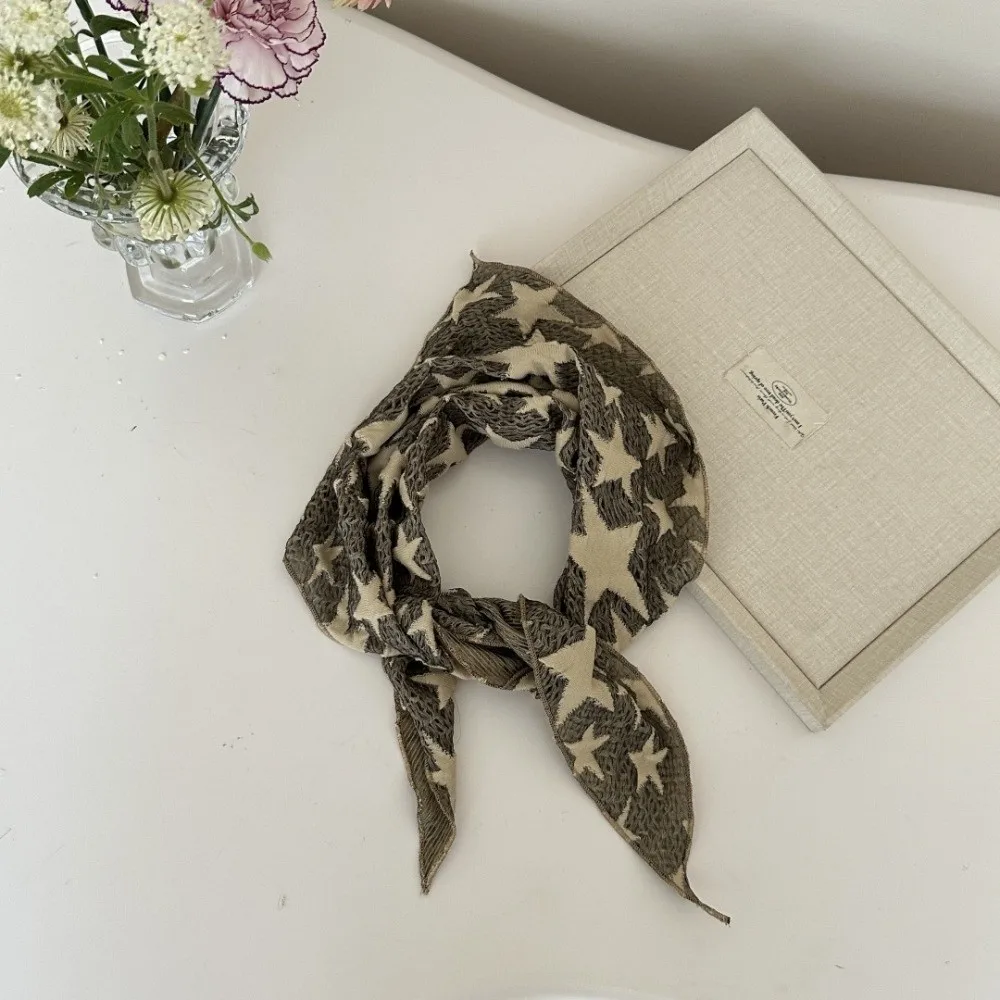 Fashion Wasteland Style Star Hair Scarf Hip Hop Headband Y2K Hip Scarf Punk Sacrf Knitted Tube Top Streetwear