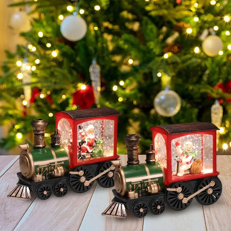 2023 Christmas Home Decoration Santa Claus Snowman Train Snow Globe Water Ball Wind Lanterns LED light New Year Christmas Gifts