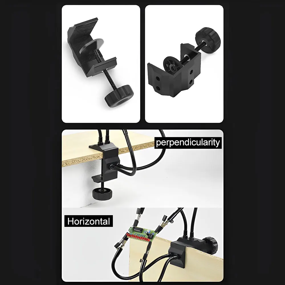 Desk Clamp Soldering Station Holder PCB Alligator Clip Universal Metal Arms Multi Soldering Helping Hand Third Hand Tools