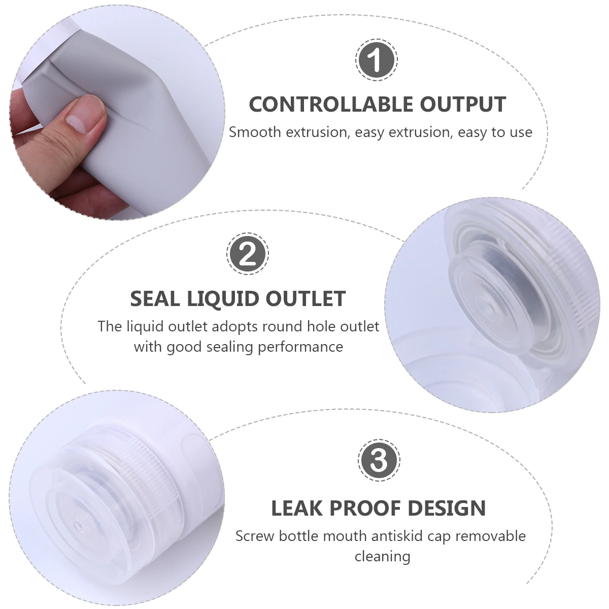 

4 PCS Liquid Silica Gel Bottle Shampoo Silicone Travel Containers Body: Bottles