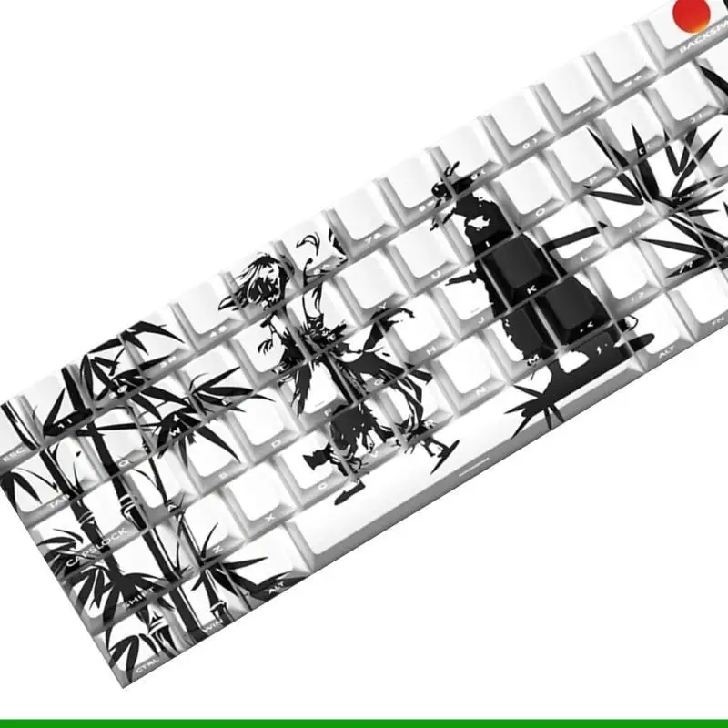 u55c wuxia keycap set pbt pbt original 64/74keys side sideds charces keycaps for gaming mechanical boards