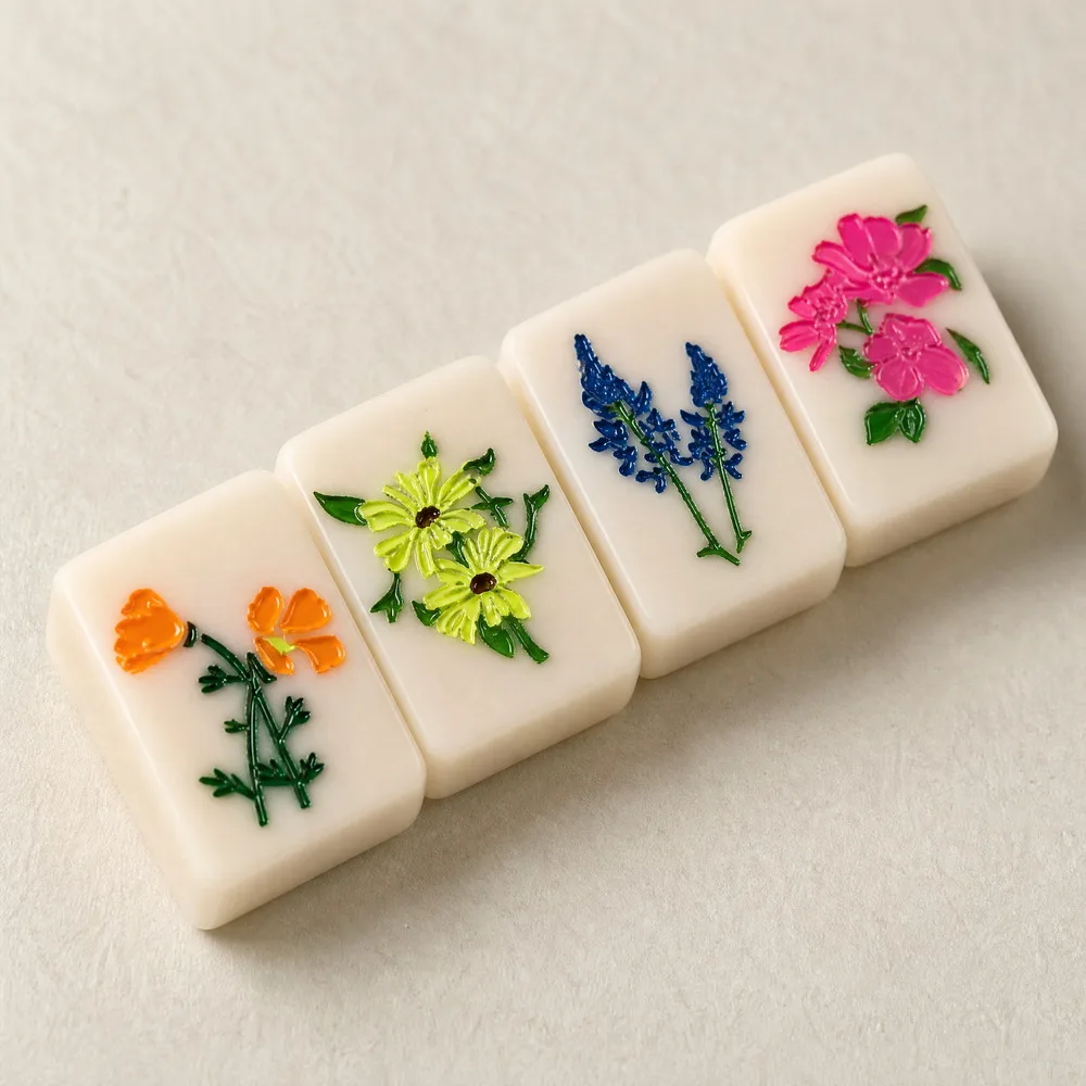 American Mahjong Set 160 Tiles Acrylic Mahjong Tiles 36mm Creative Pattern Mah Jongg Game Set Holiday Gift for Collectors