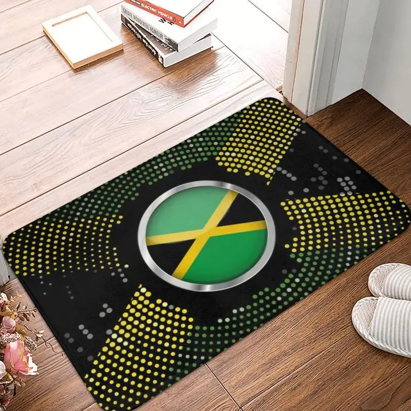 Custom Jamaica Flag Reggae Music Doormat Non-Slip Entrance Bath Kitchen Floor Door Mats Jamaican One Love Toilet Carpet Rug